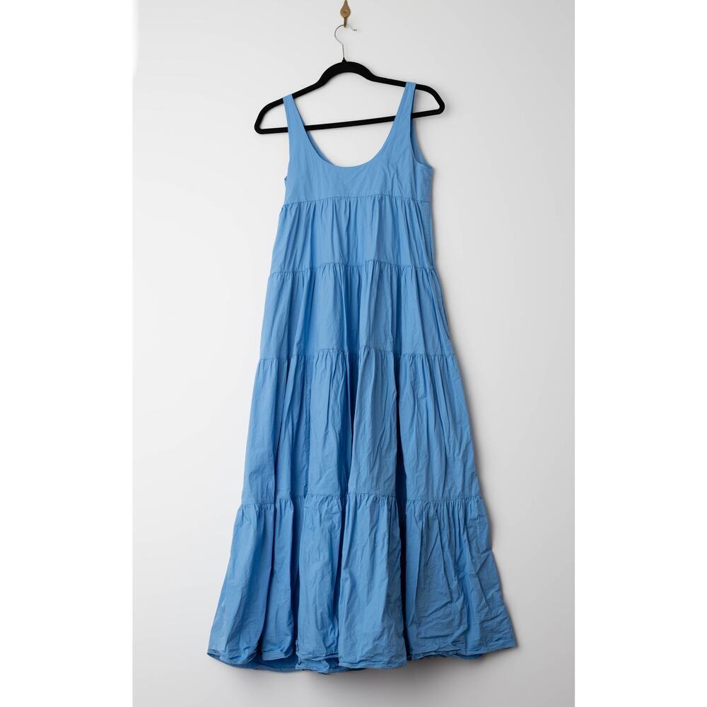 MICHAEL KORS Scoop Neck Tier Blue Cotton Dress - Picture 4 of 8